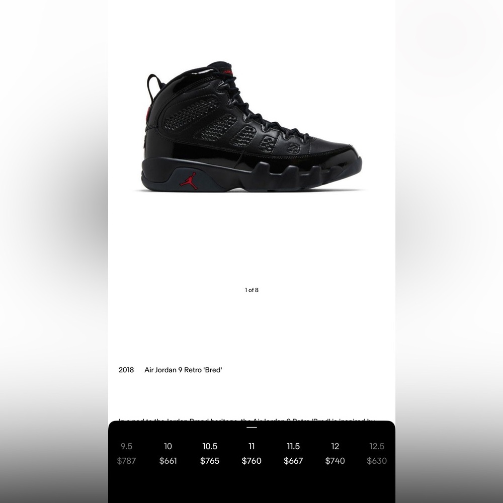 Air Jordan 9 Retro Bred Sneakers